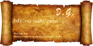 Déry Gyöngyi névjegykártya