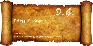 Déry Gyöngyi névjegykártya